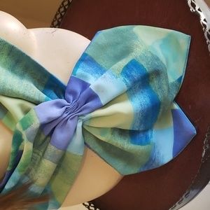 Retro‎ Blue Green Velcro Neck Tie/Scarf